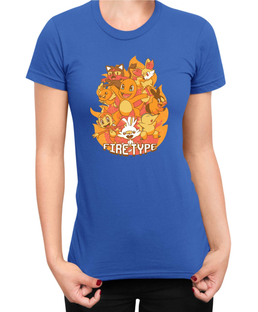 Дамска Тениска Japan Manga Anime Comics Pokemon Fire Type