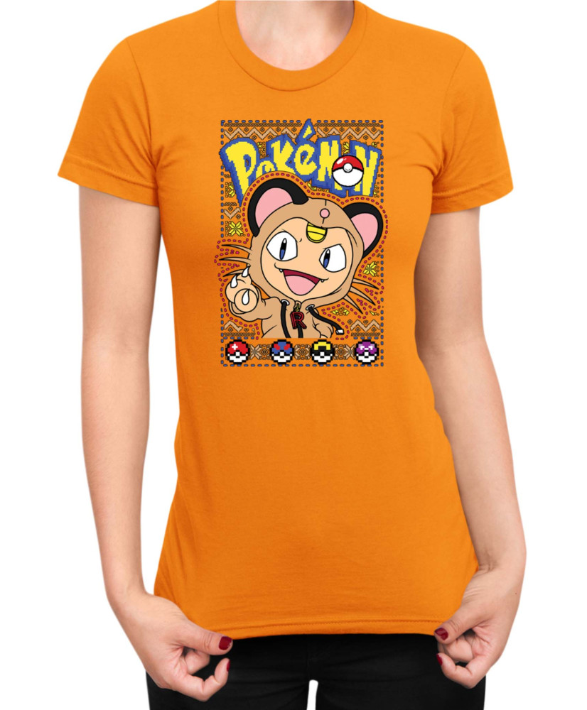 Дамска Тениска Japan Manga Anime Comics Pokemon Meowth Дамска Тениска Japan Manga Anime Comics Pokemon Meowth
