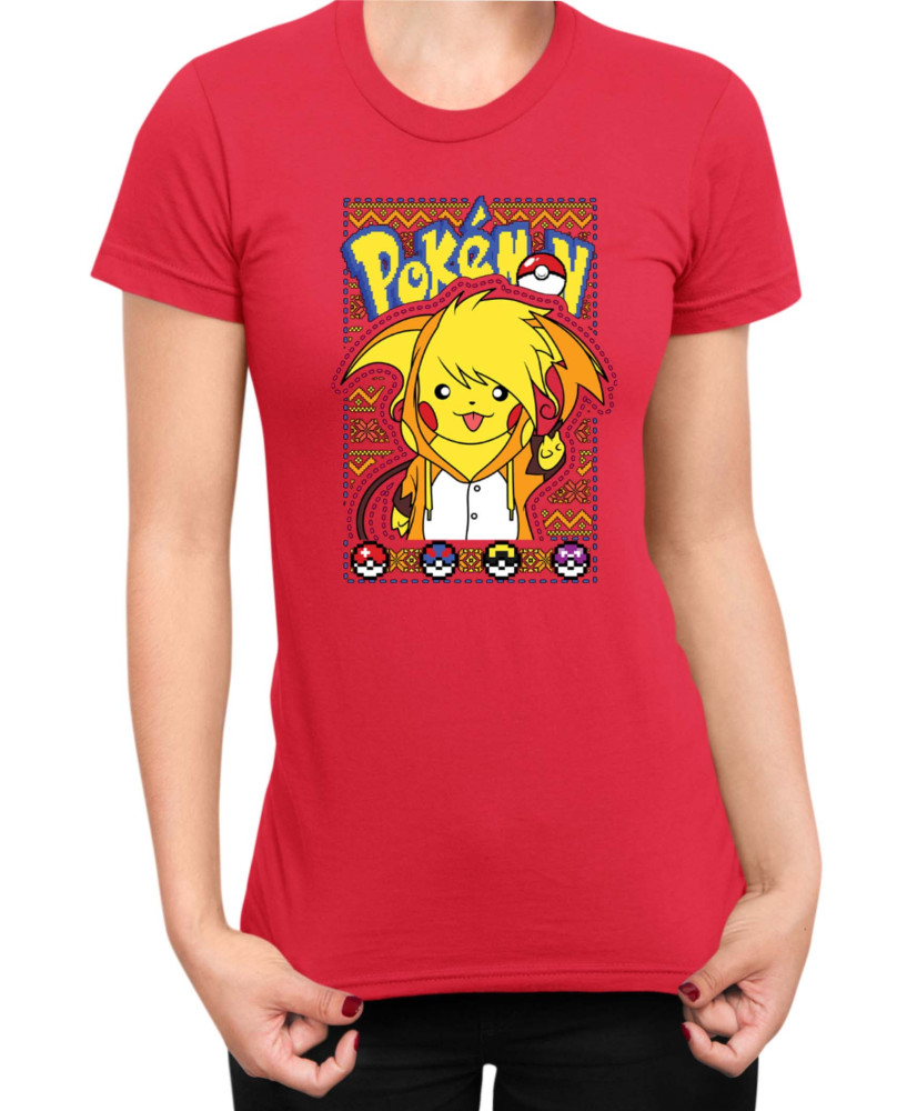 Дамска Тениска Japan Manga Anime Comics Pokemon Pikachu 03