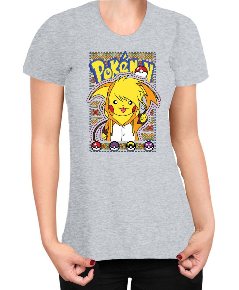 Дамска Тениска Japan Manga Anime Comics Pokemon Pikachu 03 Дамска Тениска Japan Manga Anime Comics Pokemon Pikachu 03