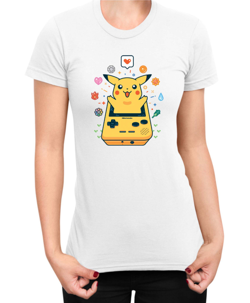Дамска Тениска Japan Manga Anime Comics Pokemon Pikachu Gameboy