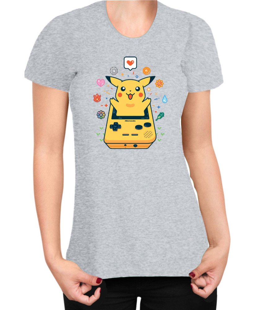 Дамска Тениска Japan Manga Anime Comics Pokemon Pikachu Gameboy