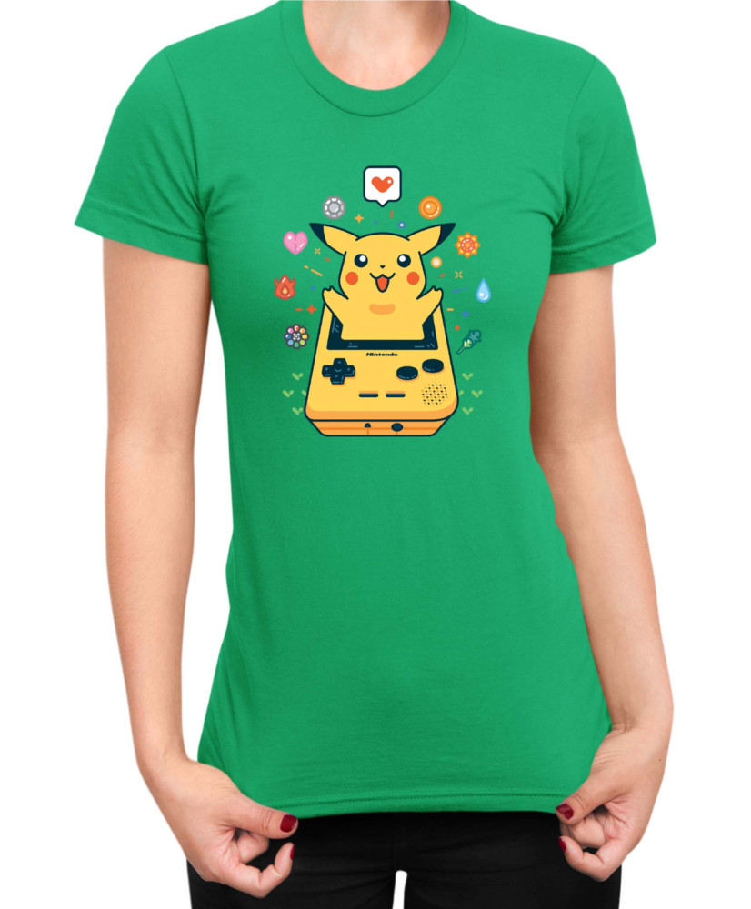 Дамска Тениска Japan Manga Anime Comics Pokemon Pikachu Gameboy