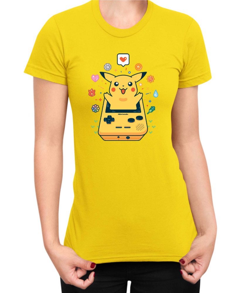 Дамска Тениска Japan Manga Anime Comics Pokemon Pikachu Gameboy
