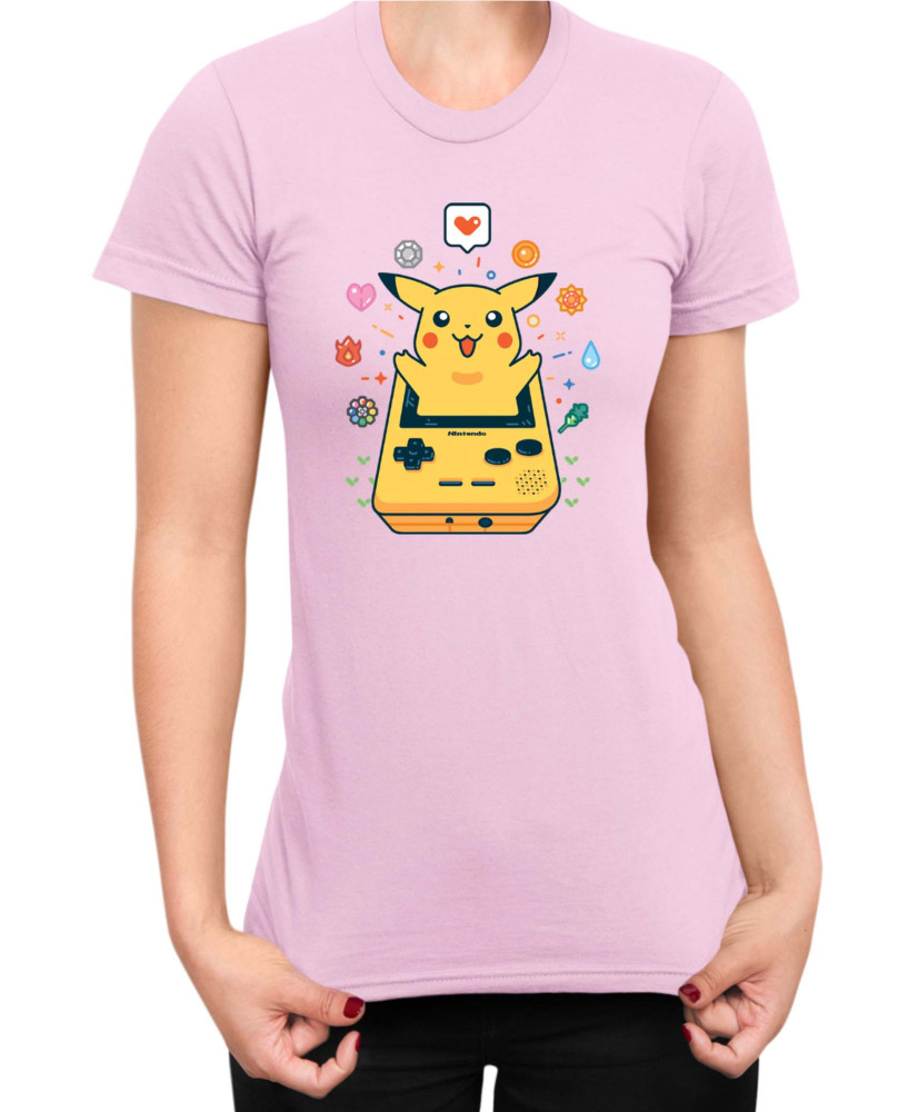 Дамска Тениска Japan Manga Anime Comics Pokemon Pikachu Gameboy