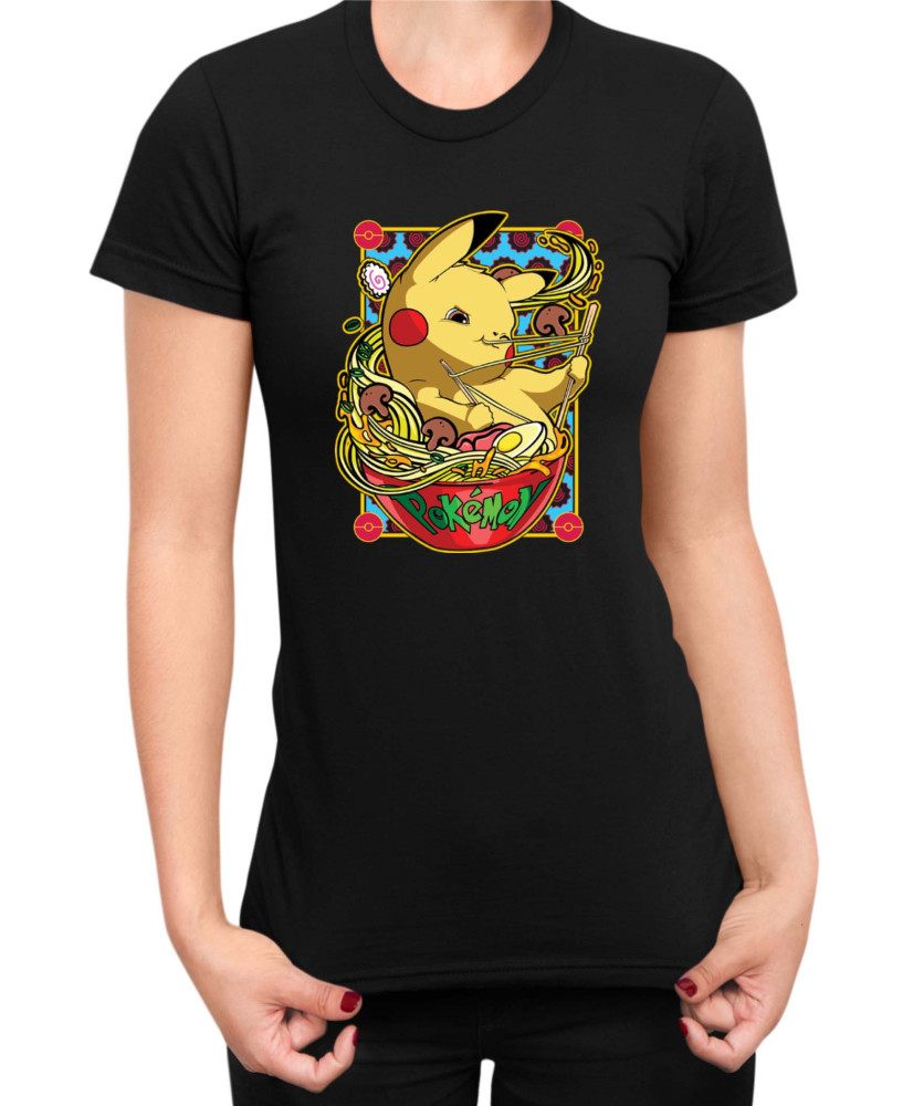 Дамска Тениска Japan Manga Anime Comics Pokemon Pikachu Ramen