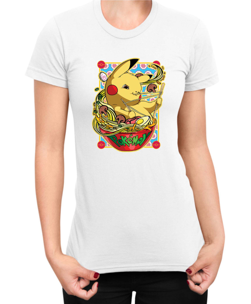 Дамска Тениска Japan Manga Anime Comics Pokemon Pikachu Ramen