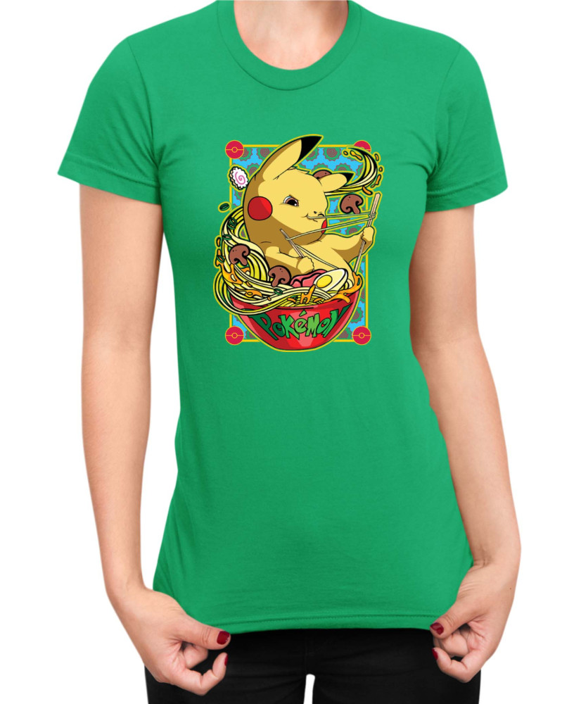Дамска Тениска Japan Manga Anime Comics Pokemon Pikachu Ramen