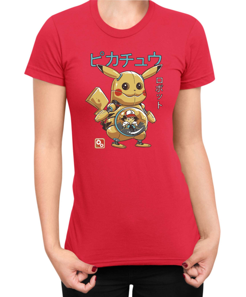 Дамска Тениска Japan Manga Anime Comics Pokemon Pikachu Robot