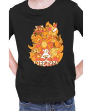 Детска Тениска Japan Manga Anime Comics Pokemon Fire Type