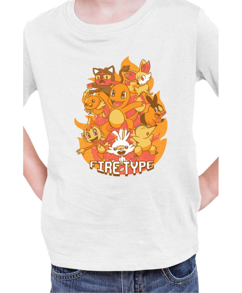 Детска Тениска Japan Manga Anime Comics Pokemon Fire Type