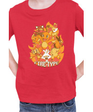 Детска Тениска Japan Manga Anime Comics Pokemon Fire Type