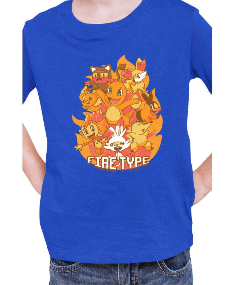 Детска Тениска Japan Manga Anime Comics Pokemon Fire Type