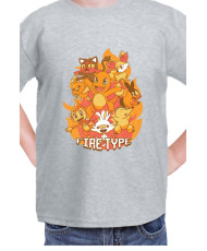 Детска Тениска Japan Manga Anime Comics Pokemon Fire Type