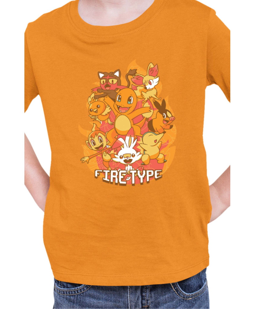 Детска Тениска Japan Manga Anime Comics Pokemon Fire Type