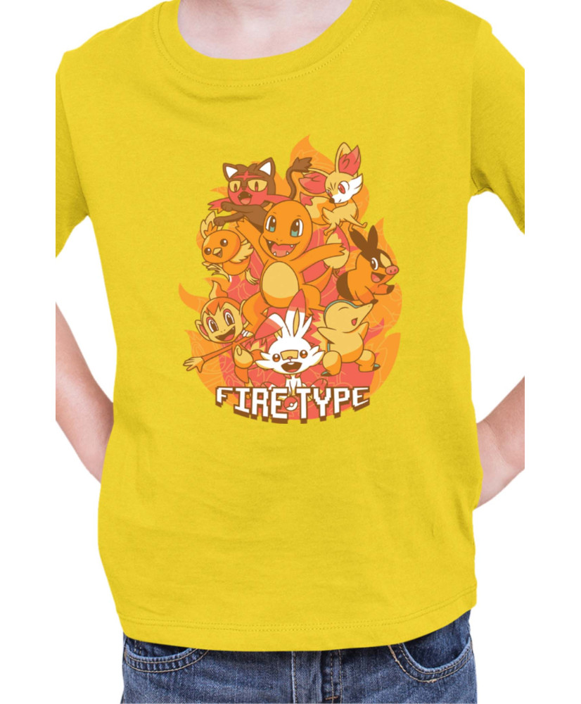 Детска Тениска Japan Manga Anime Comics Pokemon Fire Type