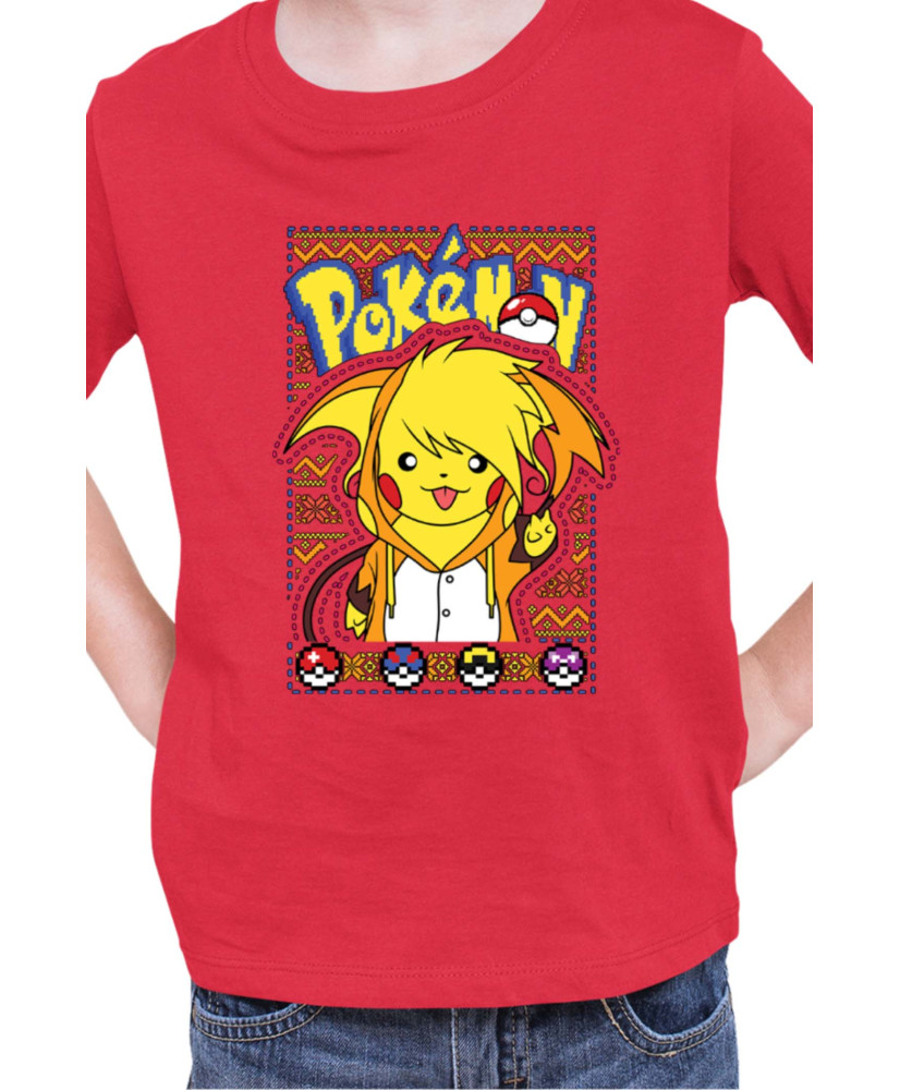 Детска Тениска Japan Manga Anime Comics Pokemon Pikachu 03