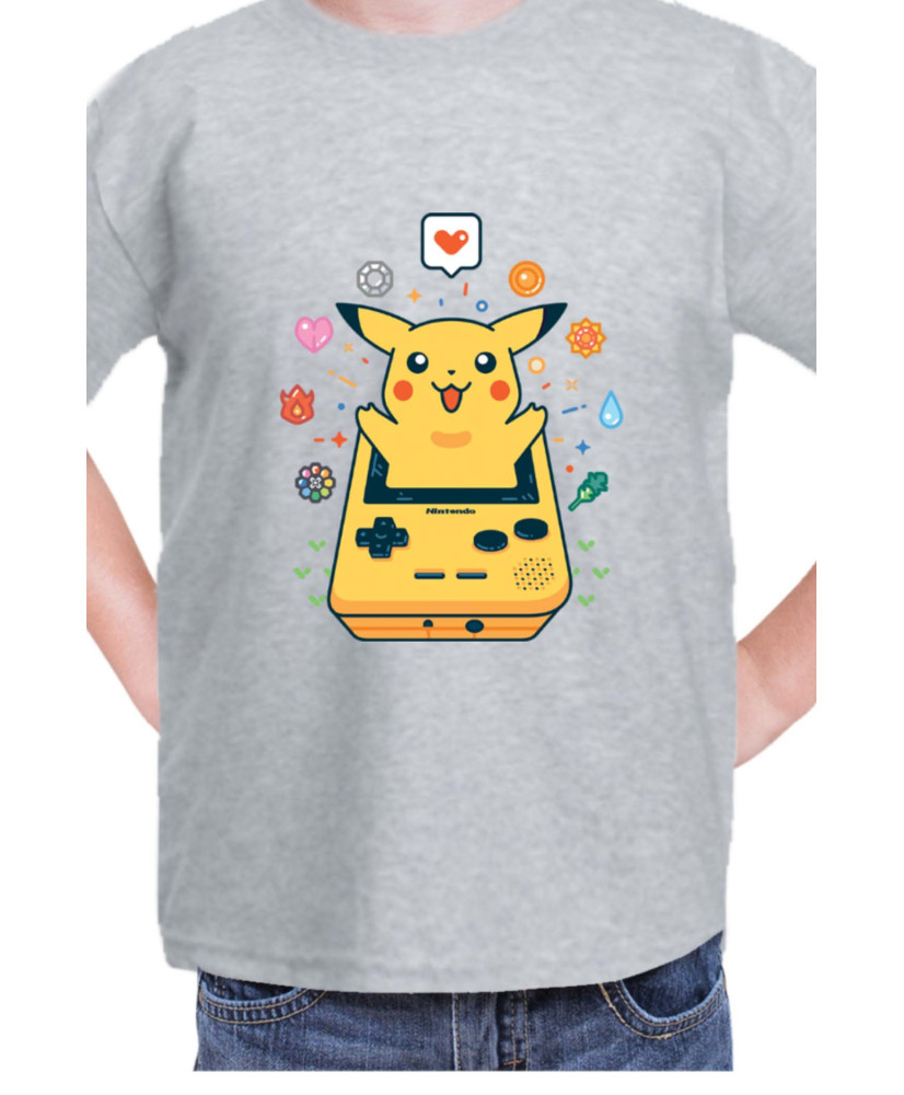 Детска Тениска Japan Manga Anime Comics Pokemon Pikachu Gameboy