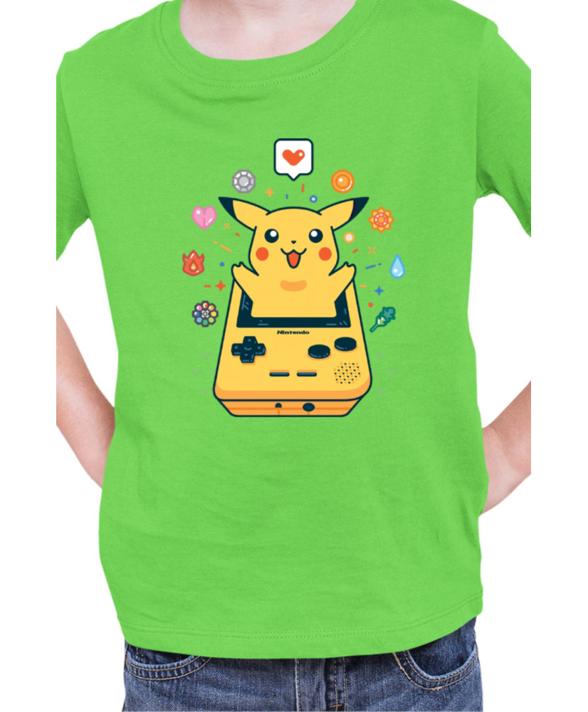 Детска Тениска Japan Manga Anime Comics Pokemon Pikachu Gameboy