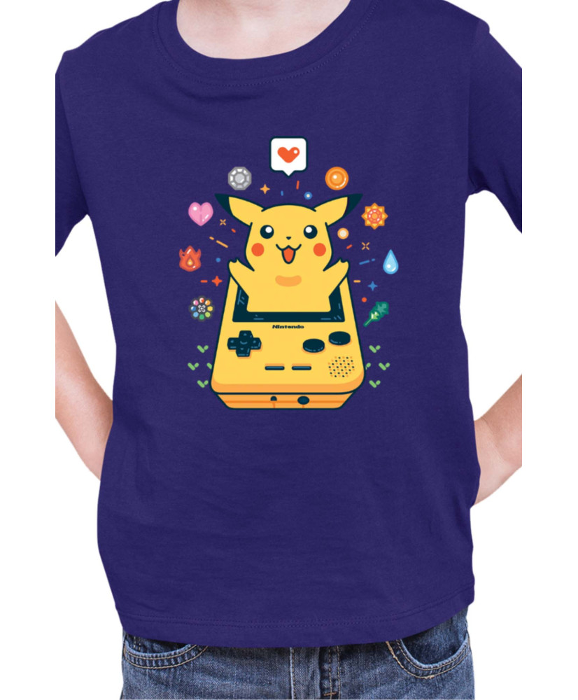 Детска Тениска Japan Manga Anime Comics Pokemon Pikachu Gameboy