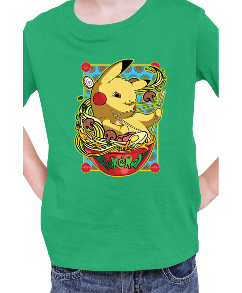 Детска Тениска Japan Manga Anime Comics Pokemon Pikachu Ramen