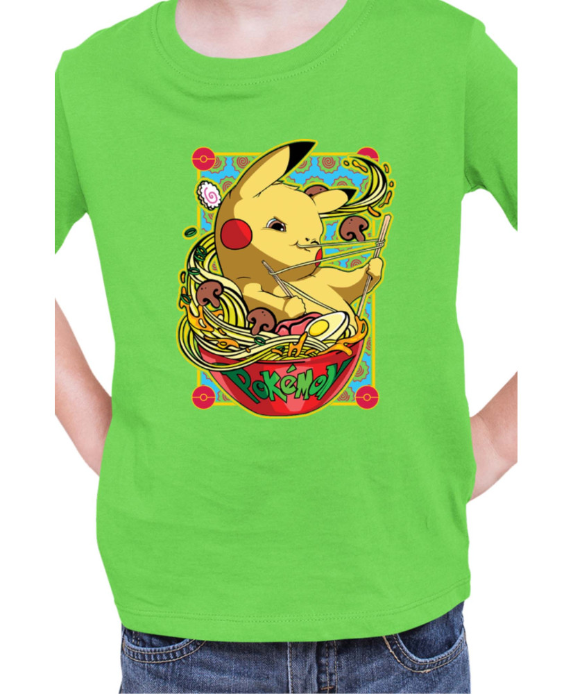 Детска Тениска Japan Manga Anime Comics Pokemon Pikachu Ramen