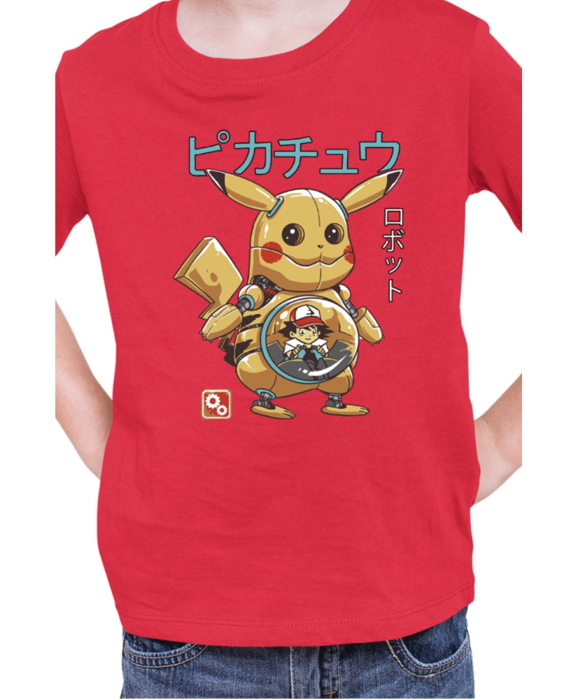 Детска Тениска Japan Manga Anime Comics Pokemon Pikachu Robot