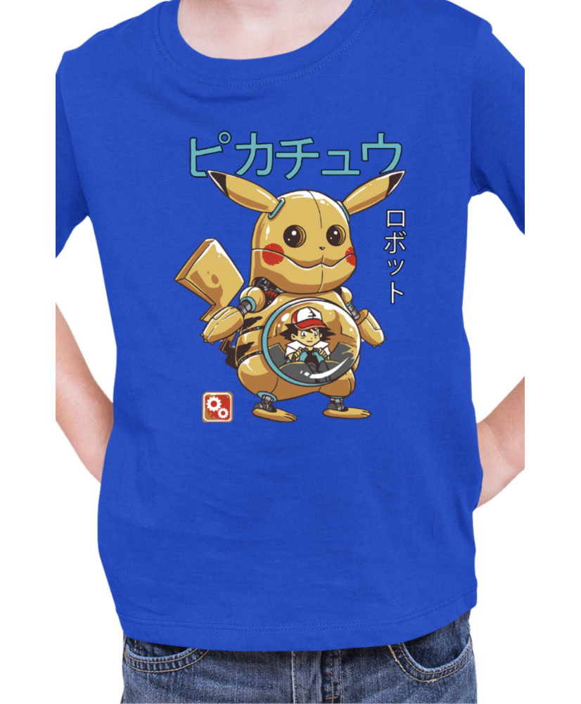 Детска Тениска Japan Manga Anime Comics Pokemon Pikachu Robot