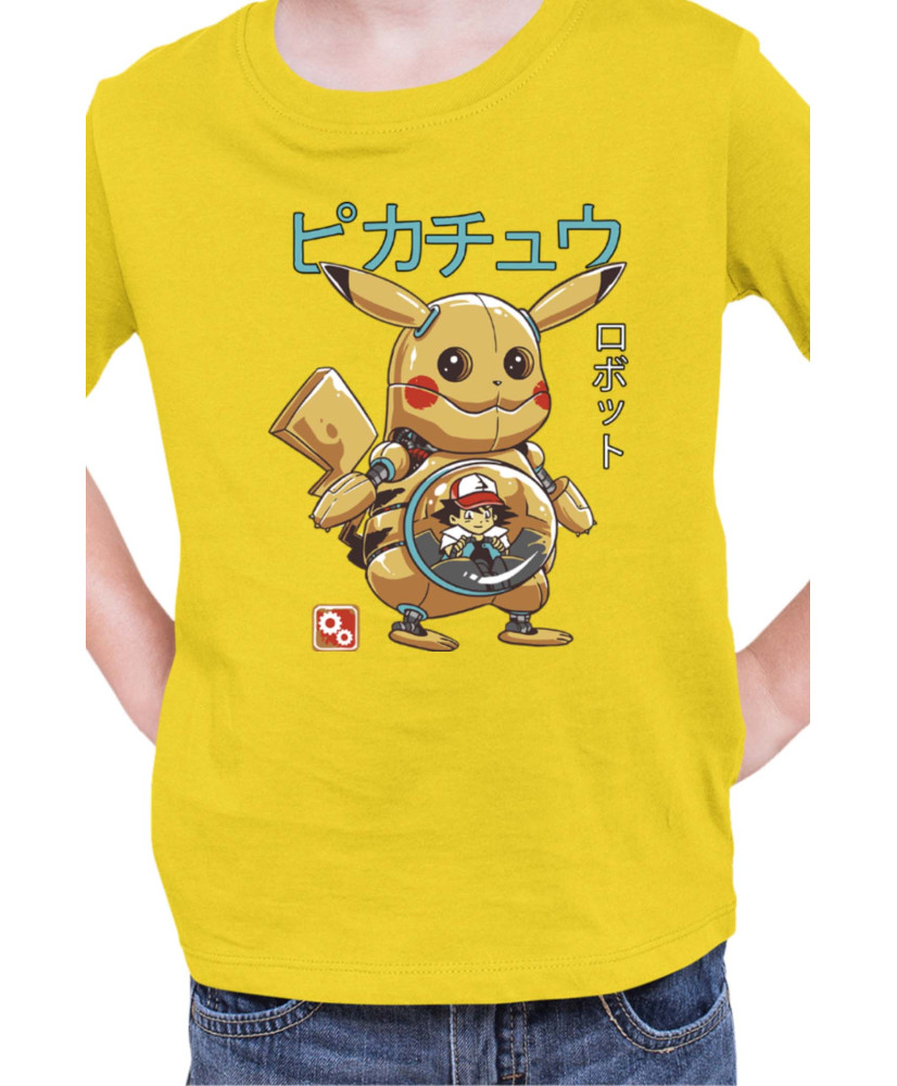 Детска Тениска Japan Manga Anime Comics Pokemon Pikachu Robot