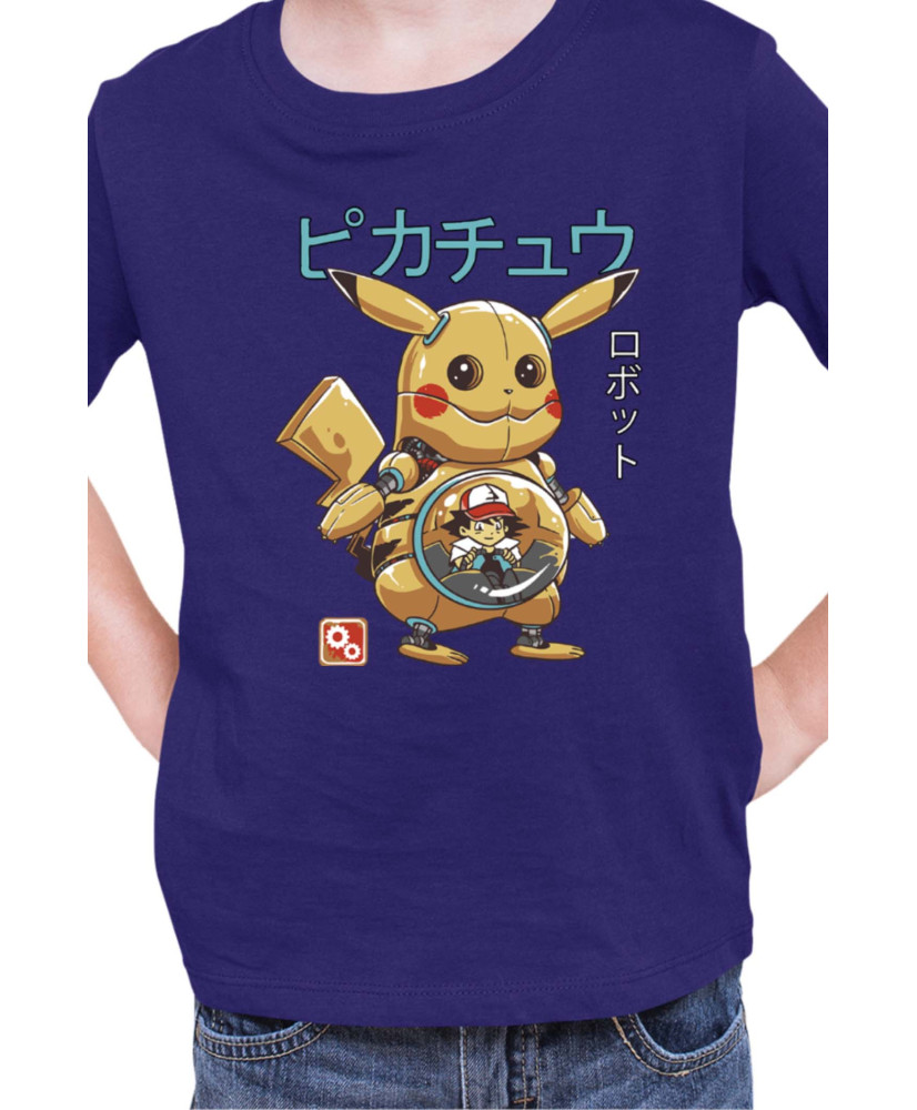 Детска Тениска Japan Manga Anime Comics Pokemon Pikachu Robot