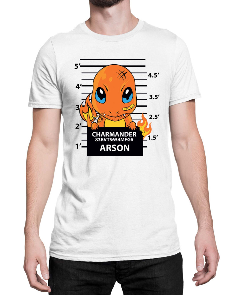 Мъжка Тениска Japan Manga Anime Comics Pokemon Charmander Wanted