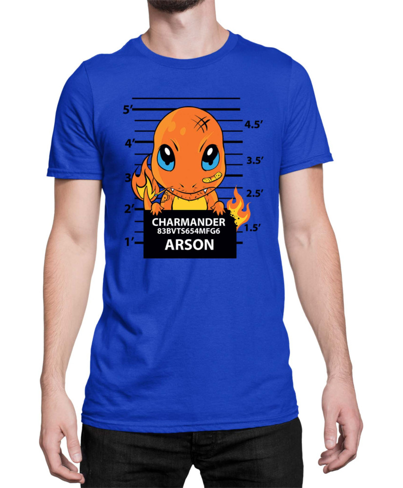 Мъжка Тениска Japan Manga Anime Comics Pokemon Charmander Wanted