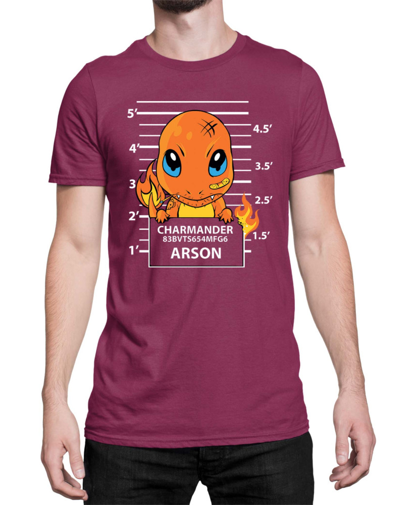 Мъжка Тениска Japan Manga Anime Comics Pokemon Charmander Wanted