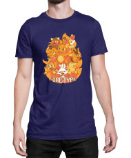 Мъжка Тениска Japan Manga Anime Comics Pokemon Fire Type
