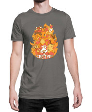 Мъжка Тениска Japan Manga Anime Comics Pokemon Fire Type