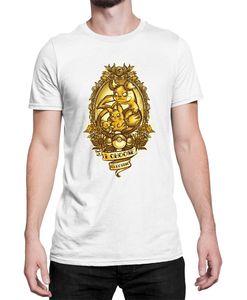 Мъжка Тениска Japan Manga Anime Comics Pokemon I Choose Electric