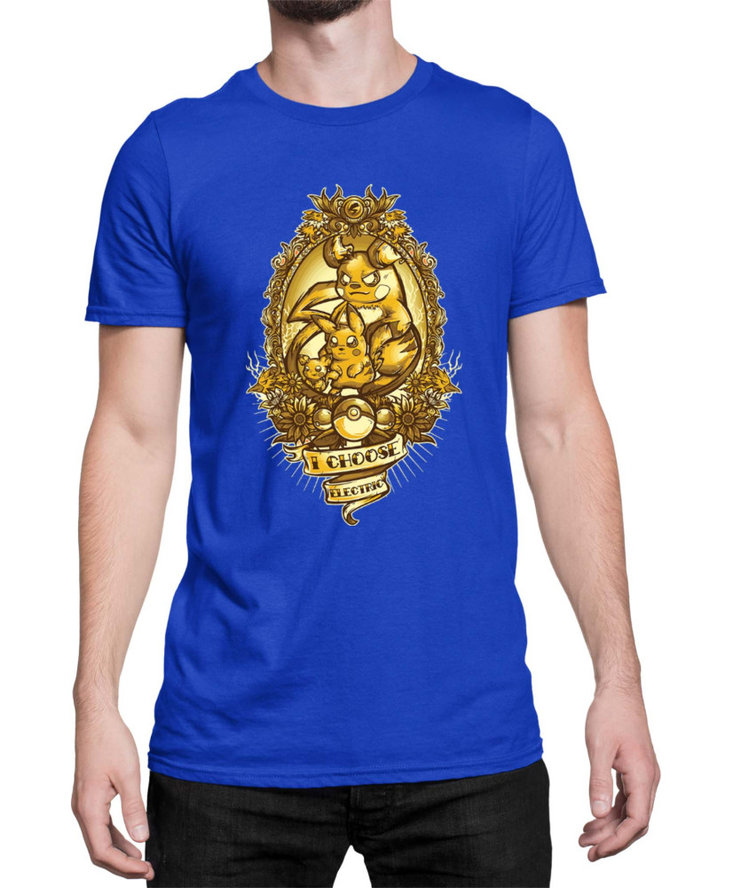 Мъжка Тениска Japan Manga Anime Comics Pokemon I Choose Electric