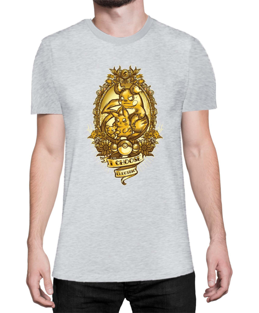 Мъжка Тениска Japan Manga Anime Comics Pokemon I Choose Electric