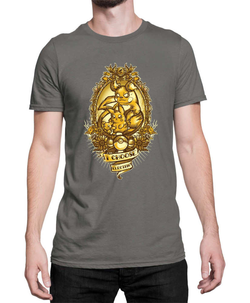 Мъжка Тениска Japan Manga Anime Comics Pokemon I Choose Electric