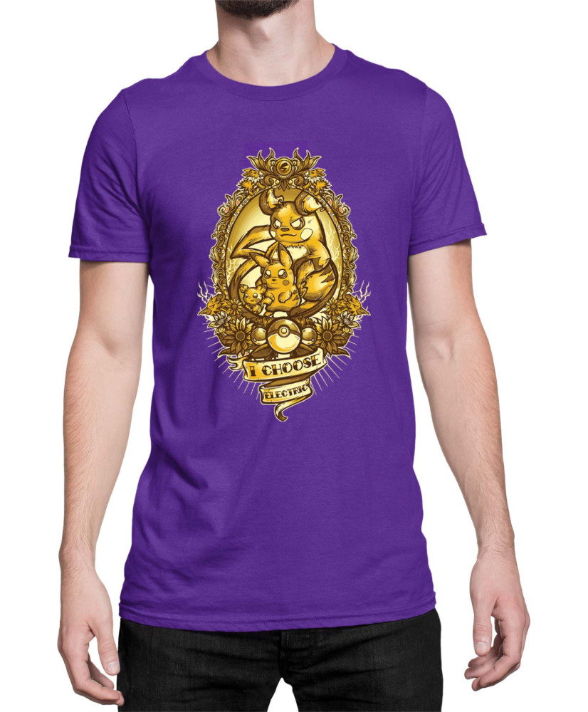 Мъжка Тениска Japan Manga Anime Comics Pokemon I Choose Electric