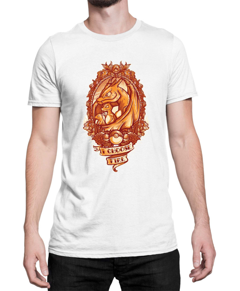 Мъжка Тениска Japan Manga Anime Comics Pokemon I Choose Fire