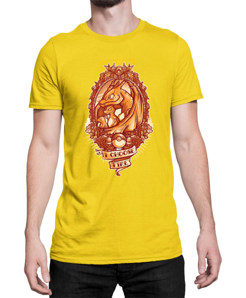 Мъжка Тениска Japan Manga Anime Comics Pokemon I Choose Fire