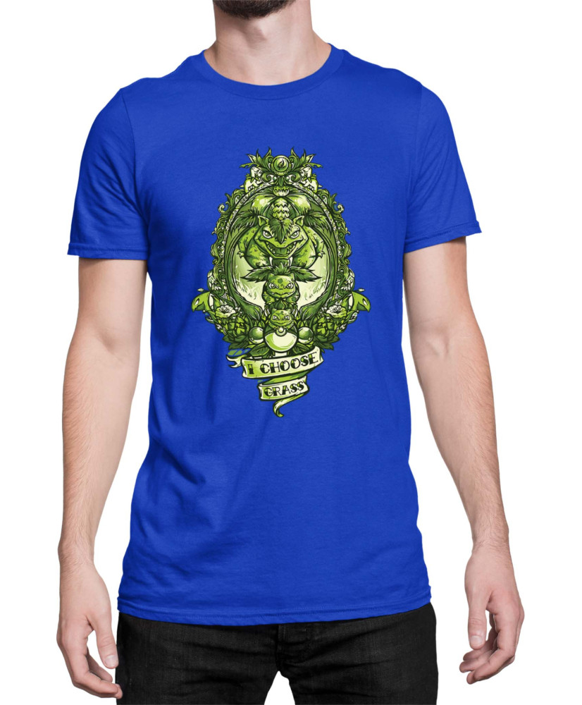 Мъжка Тениска Japan Manga Anime Comics Pokemon I Choose Grass
