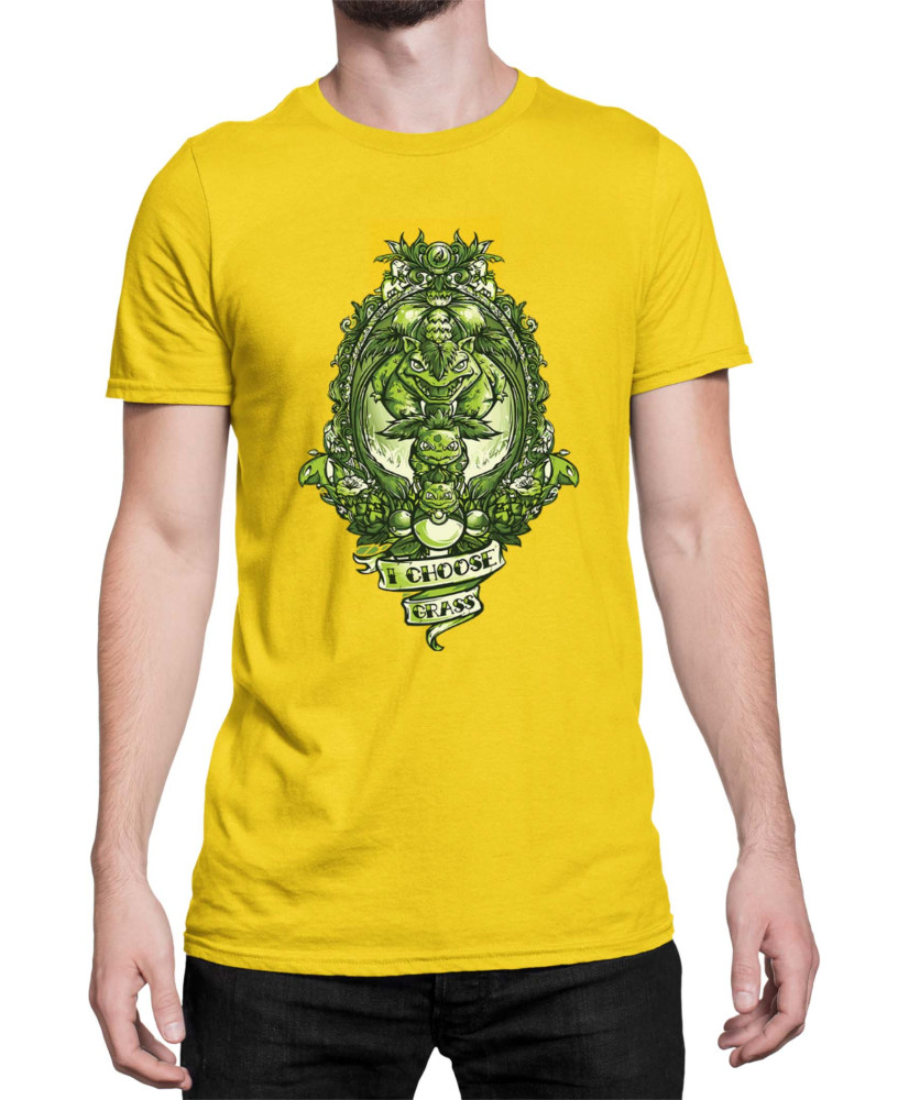 Мъжка Тениска Japan Manga Anime Comics Pokemon I Choose Grass