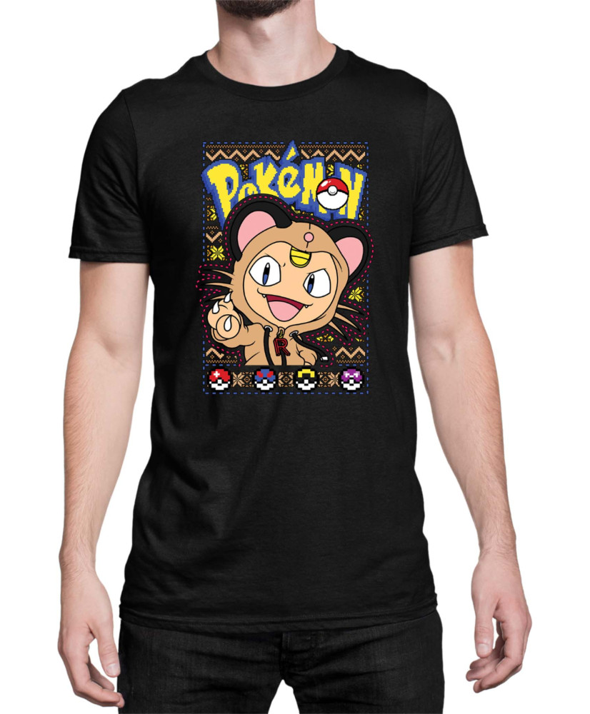 Мъжка Тениска Japan Manga Anime Comics Pokemon Meowth