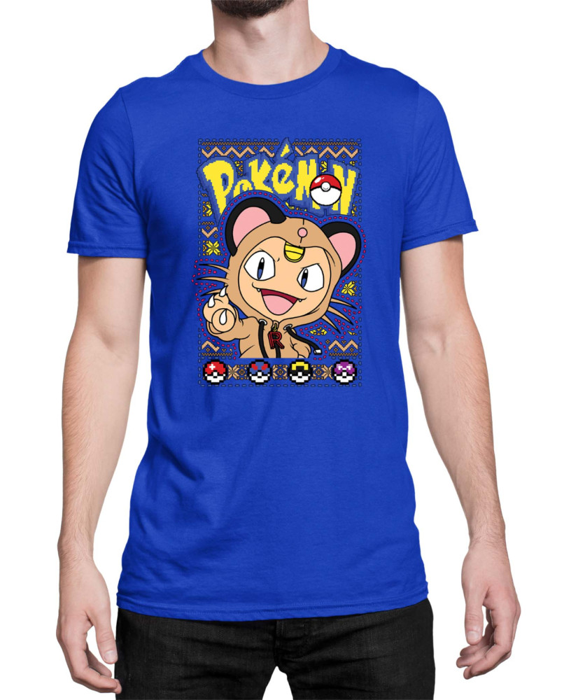 Мъжка Тениска Japan Manga Anime Comics Pokemon Meowth