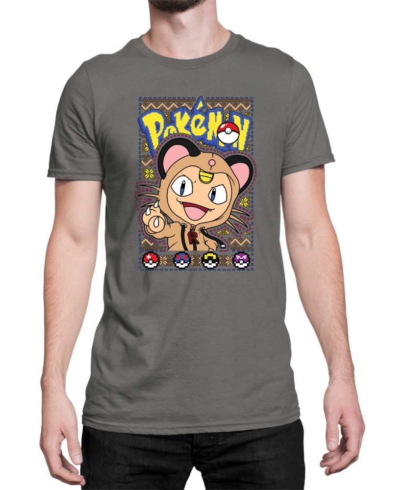 Мъжка Тениска Japan Manga Anime Comics Pokemon Meowth