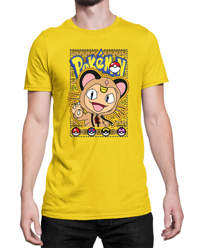 Мъжка Тениска Japan Manga Anime Comics Pokemon Meowth