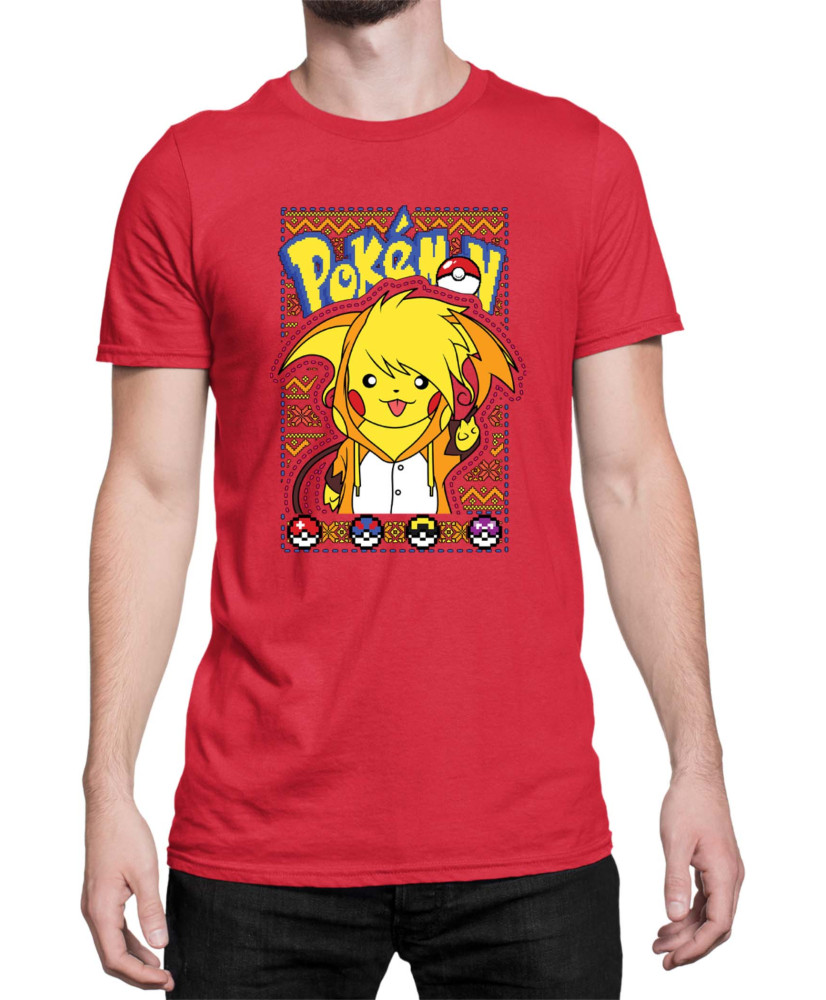 Мъжка Тениска Japan Manga Anime Comics Pokemon Pikachu 03