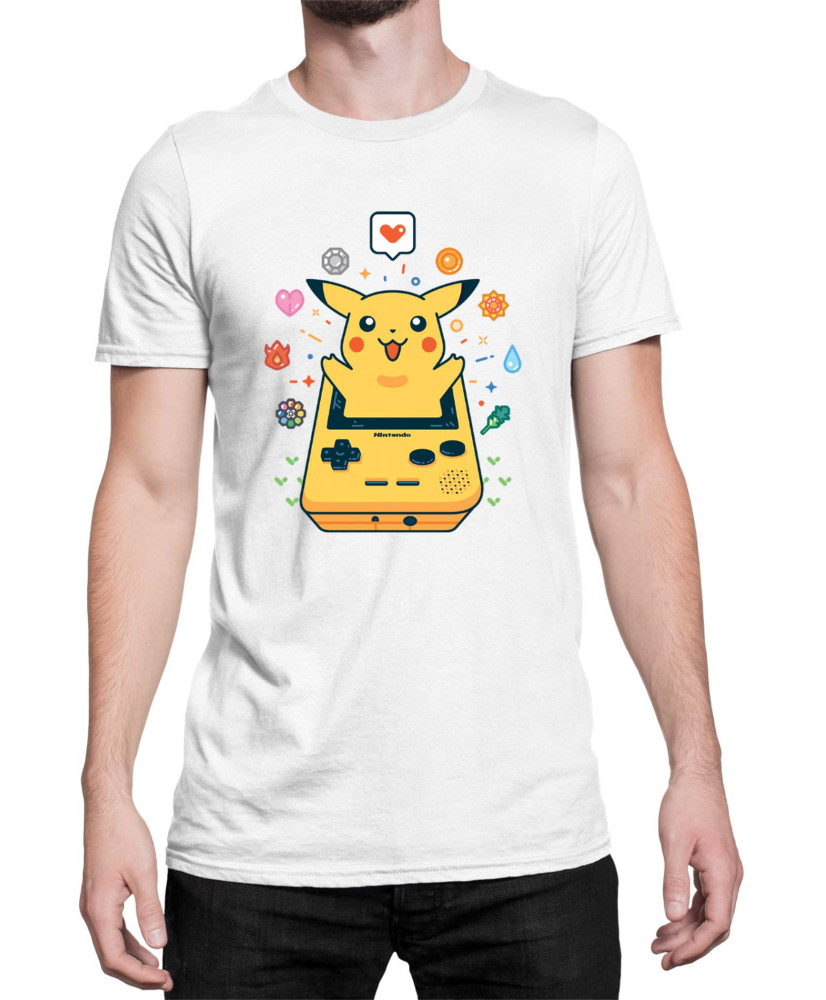 Мъжка Тениска Japan Manga Anime Comics Pokemon Pikachu Gameboy
